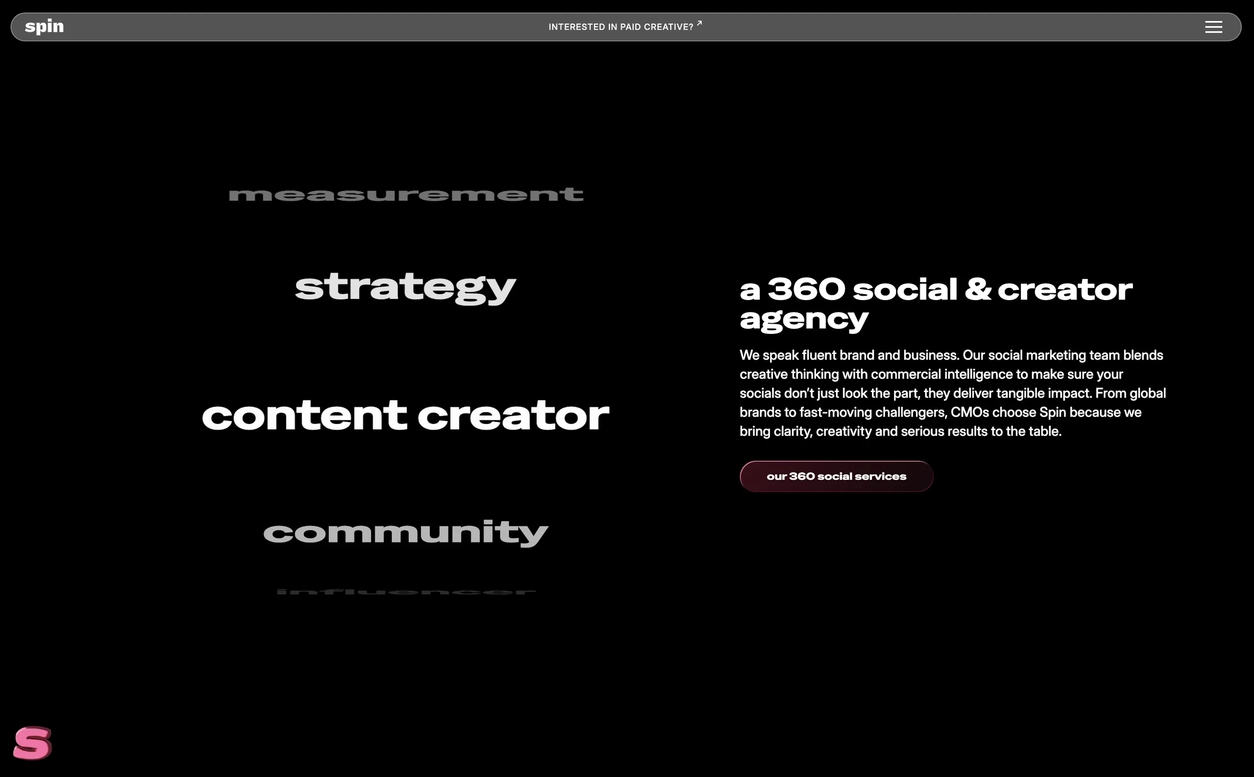 Spin Brands website by Sam Hills - Custom Webflow Development