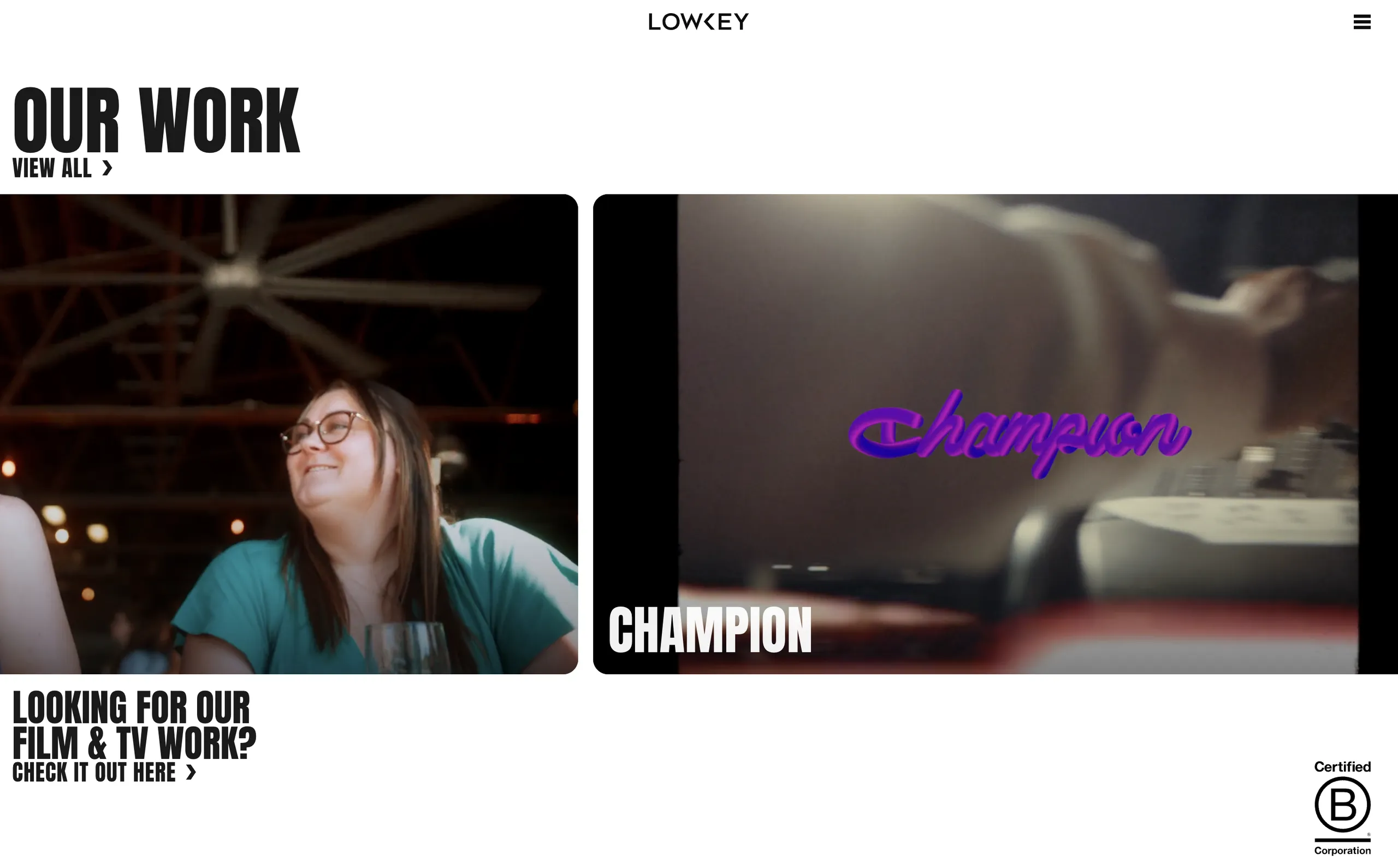 Lowkey Films website by Sam Hills - Custom Webflow Development